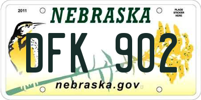 NE license plate DFK902