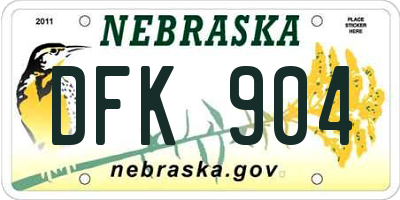 NE license plate DFK904