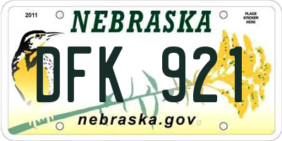 NE license plate DFK921