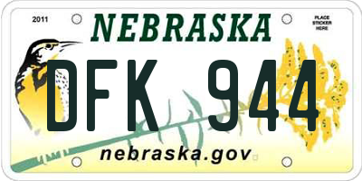 NE license plate DFK944