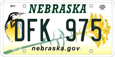 NE license plate DFK975