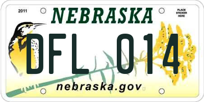 NE license plate DFL014