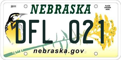 NE license plate DFL021