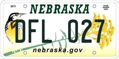 NE license plate DFL027