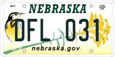 NE license plate DFL031