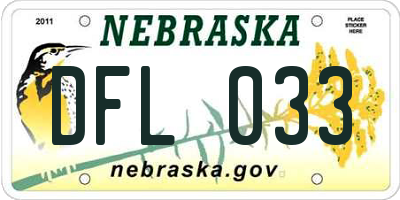 NE license plate DFL033