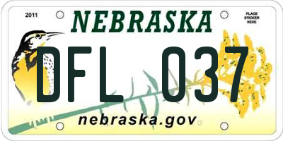 NE license plate DFL037