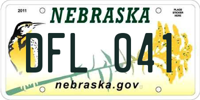NE license plate DFL041