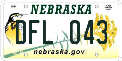 NE license plate DFL043