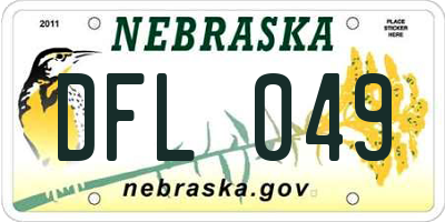 NE license plate DFL049