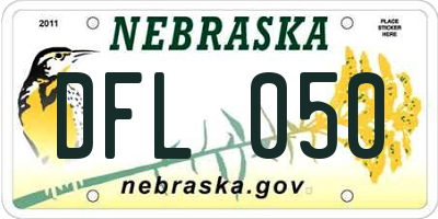 NE license plate DFL050