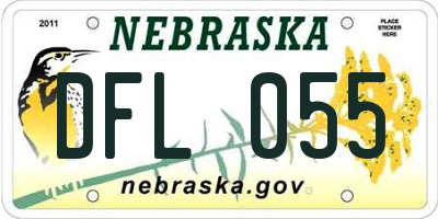 NE license plate DFL055