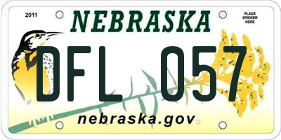 NE license plate DFL057