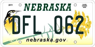 NE license plate DFL062
