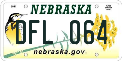 NE license plate DFL064