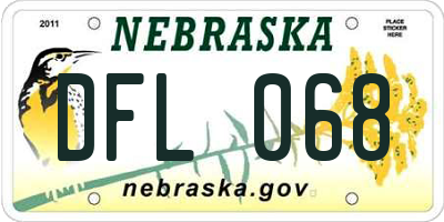 NE license plate DFL068