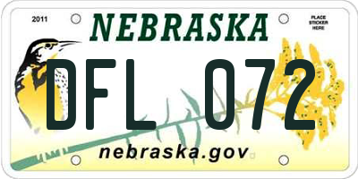 NE license plate DFL072