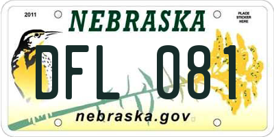 NE license plate DFL081