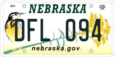 NE license plate DFL094