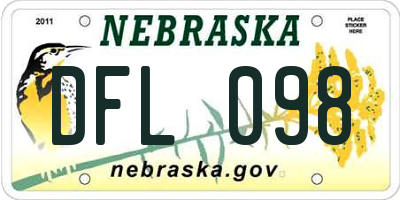 NE license plate DFL098