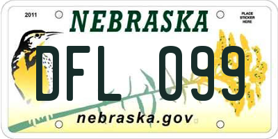 NE license plate DFL099