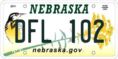 NE license plate DFL102