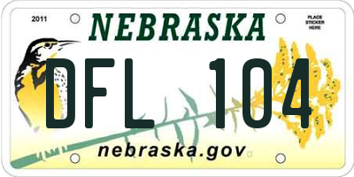 NE license plate DFL104