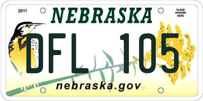 NE license plate DFL105