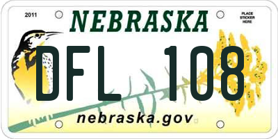 NE license plate DFL108