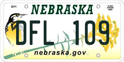 NE license plate DFL109