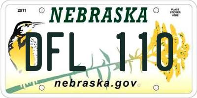 NE license plate DFL110