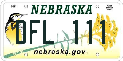 NE license plate DFL111