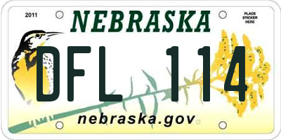 NE license plate DFL114