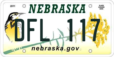 NE license plate DFL117