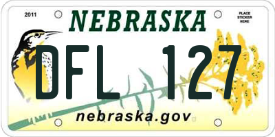 NE license plate DFL127