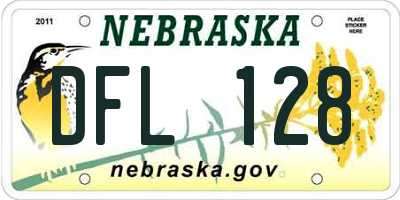 NE license plate DFL128