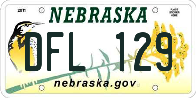 NE license plate DFL129