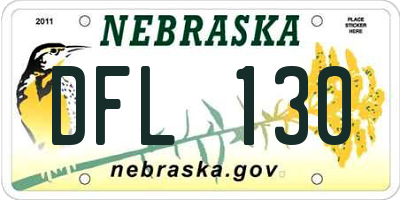 NE license plate DFL130