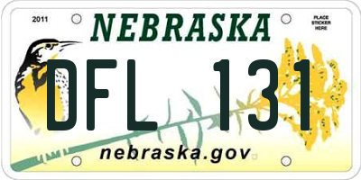 NE license plate DFL131