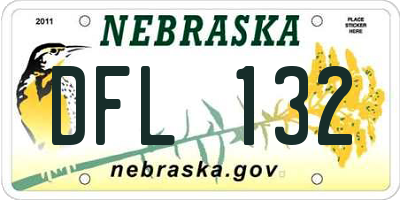 NE license plate DFL132