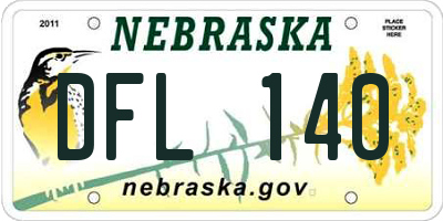 NE license plate DFL140