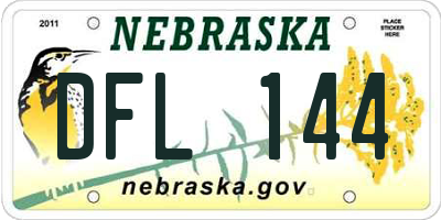 NE license plate DFL144