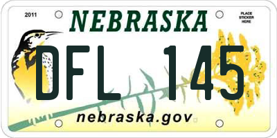 NE license plate DFL145