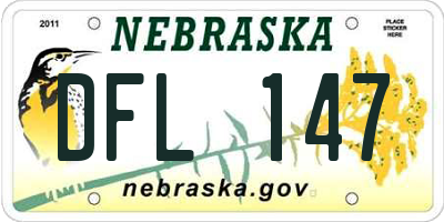 NE license plate DFL147