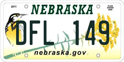 NE license plate DFL149