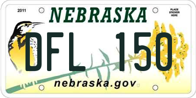 NE license plate DFL150