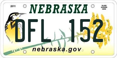 NE license plate DFL152