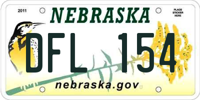 NE license plate DFL154