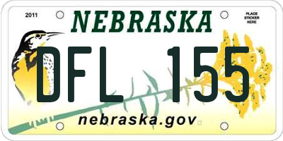 NE license plate DFL155