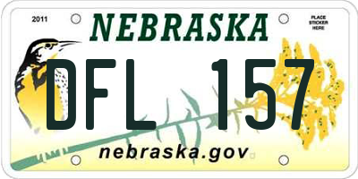NE license plate DFL157